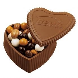 Custom Molded Chocolate Heart Box w/ Premium Confection